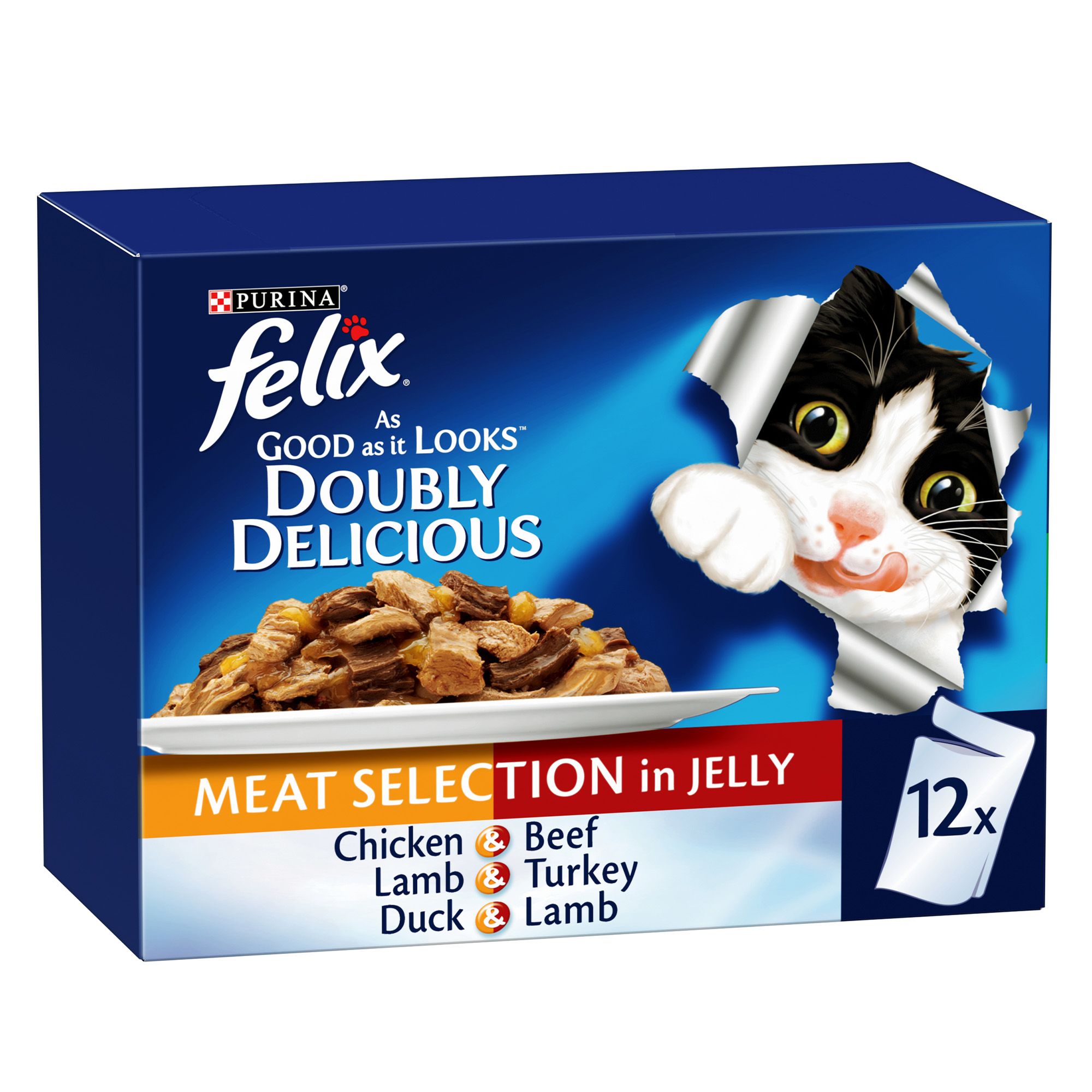 Felix As Good As It Looks with Beef in Jelly Adult Wet Cat Food, 12x85g