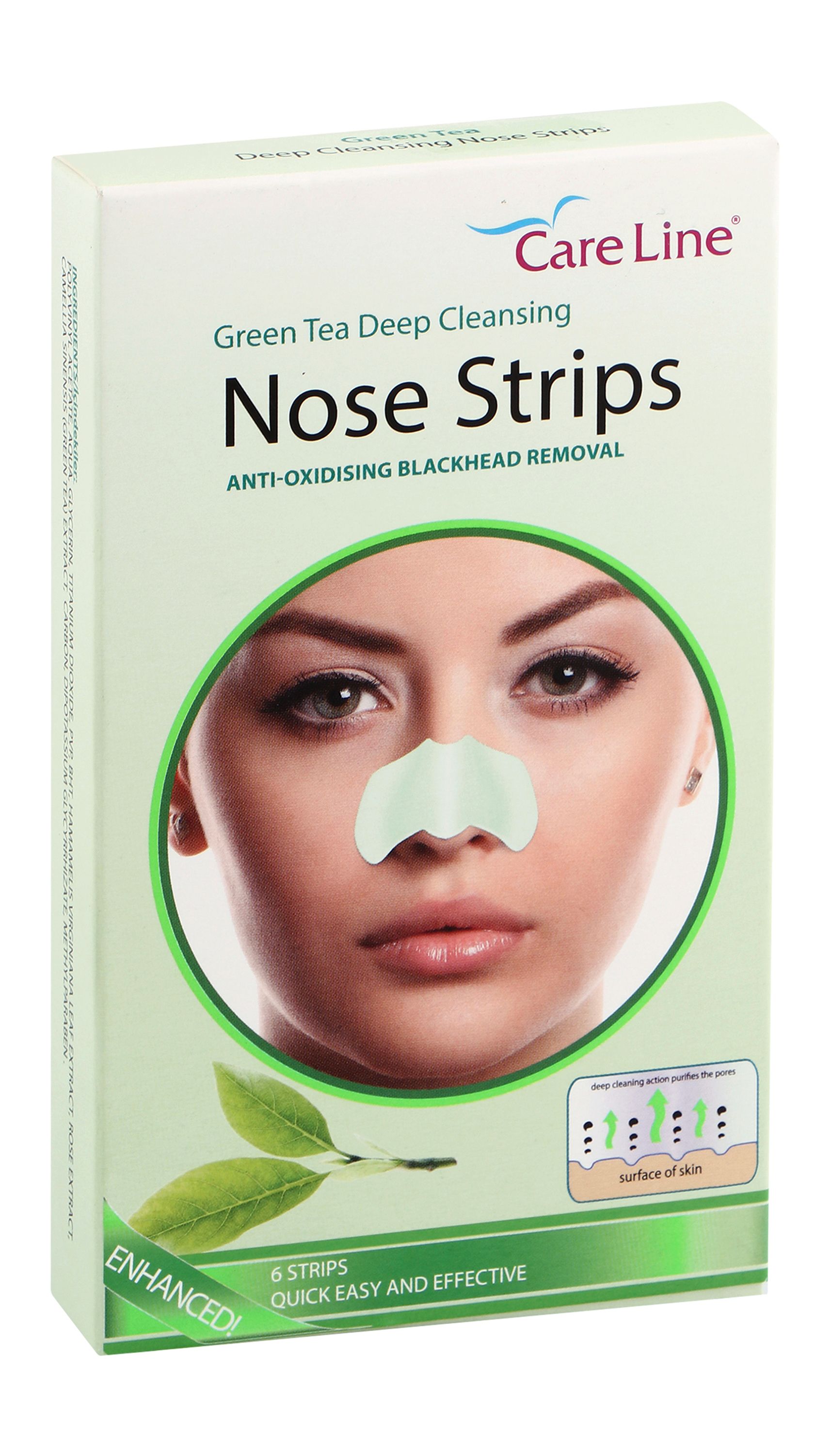 Care Line Green Tea Deep Cleansing Nose Strips With Vitamin E & Almond Oil