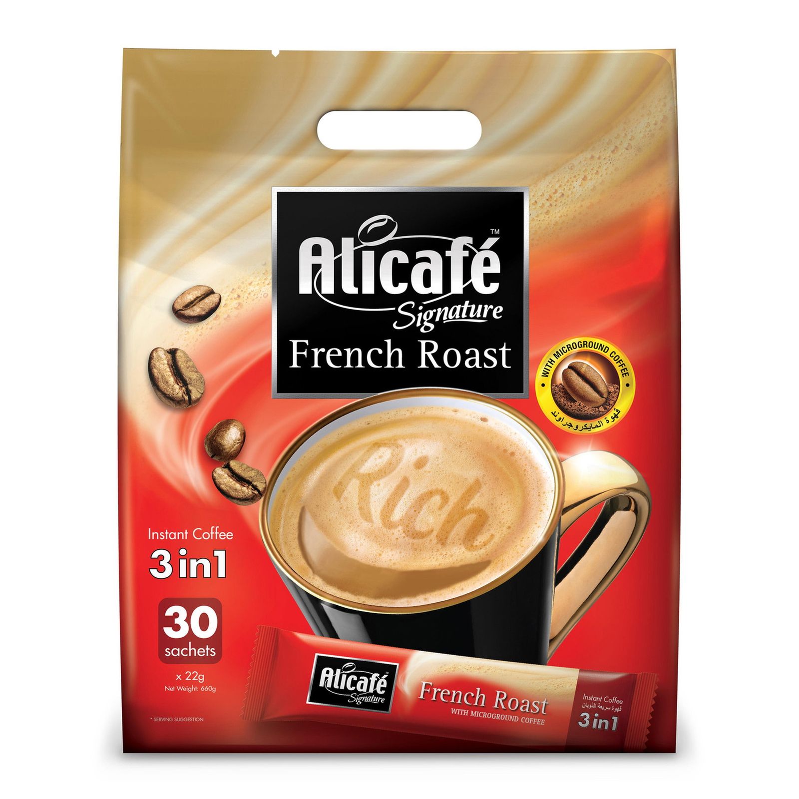 Alicafe Signature French Roast 3-in-1 Instant Coffee, 30x22g