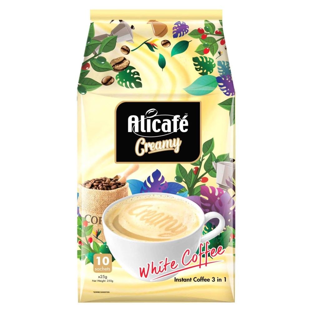 Alicafe Creamy White Instant Coffee sachets, 10x30g