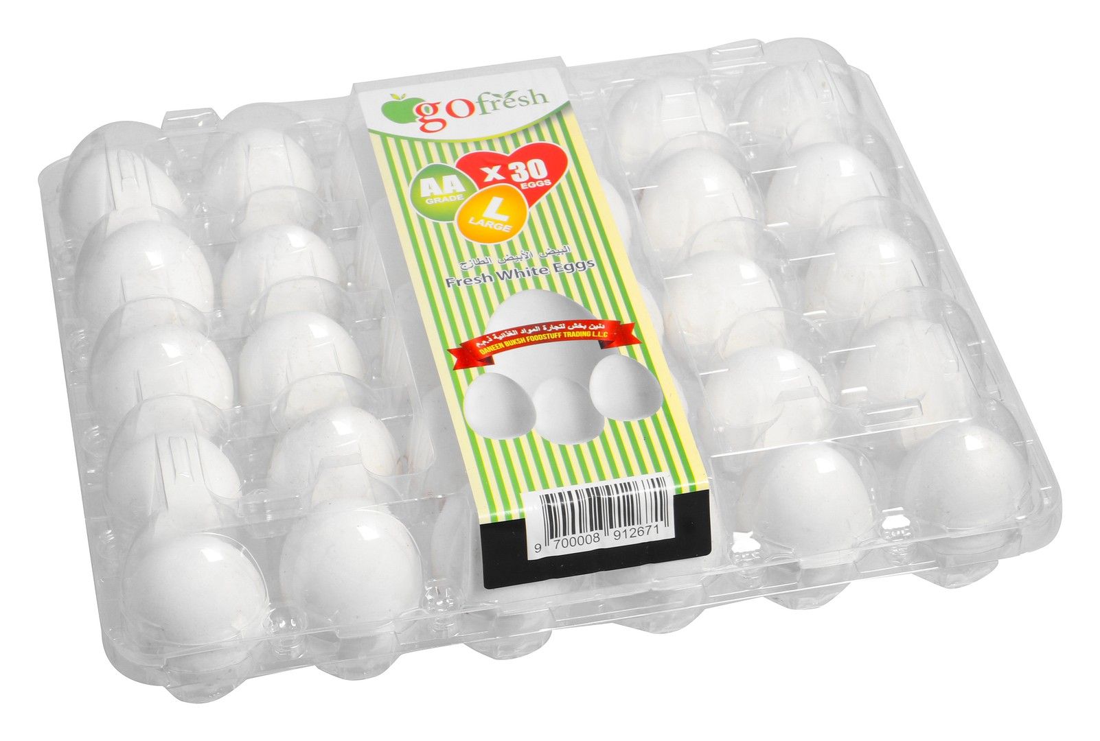 Go Fresh White Eggs, Large, 30 Pieces