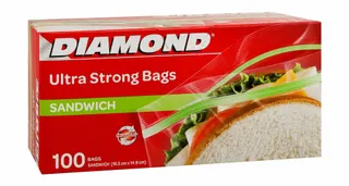 Diamond Zipper Sandwich Bags 100