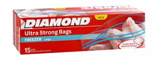 Diamond Zipper Freezer Large Bags 15 pcs