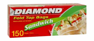 Diamond Fold Top Sandwich Bags 150 Bags