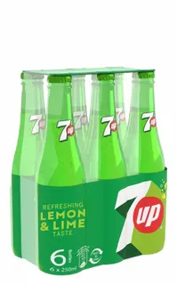 7up Regular Glass Bottles, 6x250ml