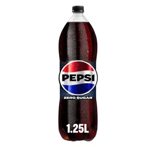 Pepsi Cola Zero Soft Drink Bottle, 1.25L
