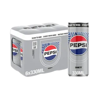Pepsi Cola Diet Cans, 6x330ml