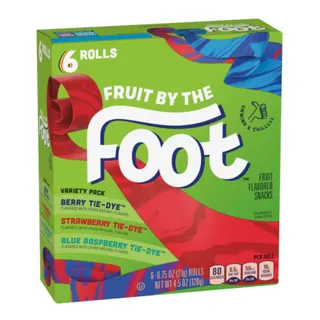 Fruit By The Foot Assorted Fruit Flavored Snacks 6 Candy Rolls, 128g