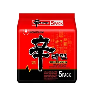 Nongshim Shin Ramyun Noodles Soup Pack, 5x120g