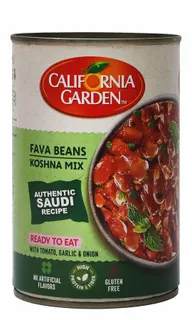 California Garden Low Fat Saudi Koshna Recipe Fava Beans with Tomato, Garlic & Onion, 450g