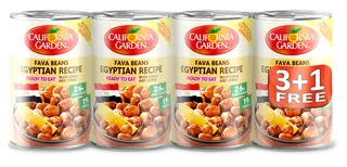 California Garden Fava Beans Egyptian Recipe Value Pack, 4x450g