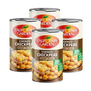 California Garden Ready to Eat Cooked Chick Peas, 4x400g