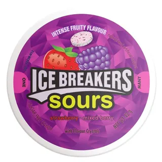 Ice Breakers Strawberry & Mixed Berries Sour Candy, 42g