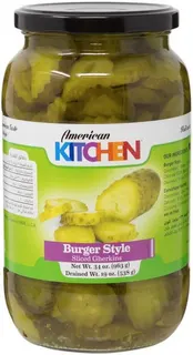 American Kitchen Sliced Gherkins - Burger Style 34 Oz