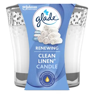 Glade Clean Linen Scented Candle, 3.4oz