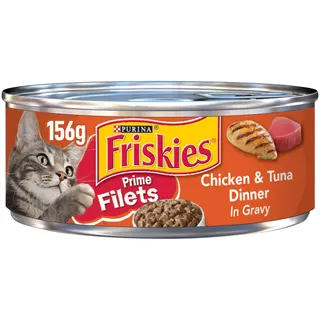 Purina Friskies Prime Filets in Chicken & Tuna in Gravy Cat Food, 155g