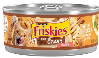 Friskies Extra Gravy Chunky Cat Food W/ Chicken 156 G