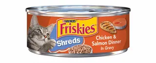 Purina Friskies Wet Cat Food Shreds with Chicken & Salmon in Gravy, 156g