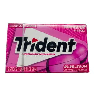 Trident Bubblegum Sugar Free Gum, 14 Pieces