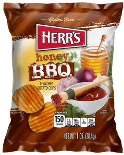 Herr's Honey Bbq Ripple Potato Chips 28.4G