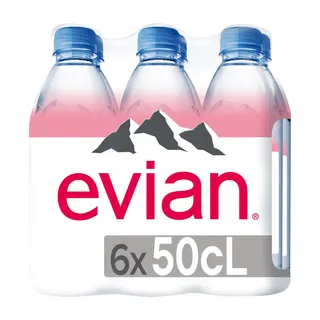 Evian Natural Mineral Water, 6x500ml