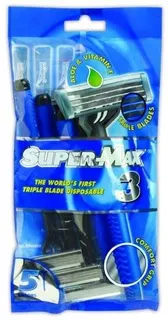 Super Max Long Handle Disposable Razor Pack, 3 Pack, 5 Pieces