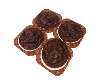 Freshly Baked Chocolate Muffins with Chips, 4 Pieces