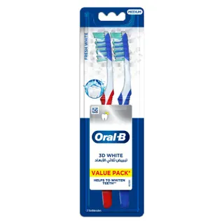 Oral-B 3D White Fresh Manual Toothbrush size 40 Medium, 2 Pieces
