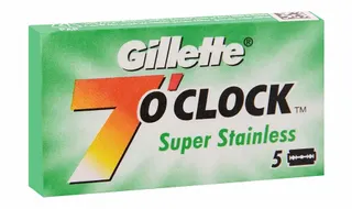 Gillette 7 O'clock Super Stainless Razor Blades, 5 Pieces