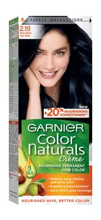 Garnier Color Naturals Nourishing Permanent Hair Dye Cream with 3 Oils Blue Black 2.1, 1 Pack