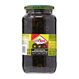 Crespo Sliced Black Olives In Brine 460g