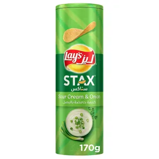 Lay's Stax Sour Cream & Onion Potato Crisps, 170g
