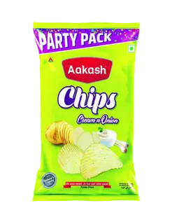 Aakash Cream & Onion Chips, 2x130g