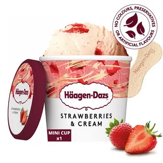 Haagen-Dazs Mini Strawberry & Cream Ice Cream Cup, 100ml
