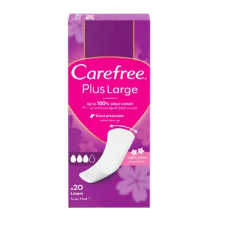 Carefree Plus Large Light Scent Pantyliners, 20 Pieces
