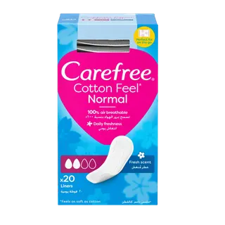 Carefree Normal with Cotton Extract Panty Liners, 20 Count