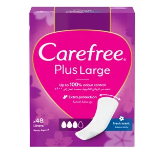 Carefree Plus Large Fresh Scent Panty Liners, 48 Pieces