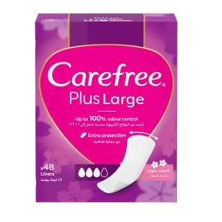 Carefree Plus Large Light Scent Panty Liners, 48 Pieces
