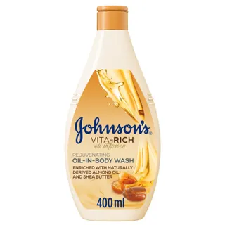 Johnson's Vita-Rich Rejuvenating Oil Infusion Body Wash with Almond Oil & Shea Butter, 400ml