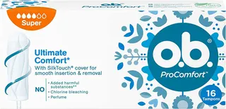 O.B. Procomfort Tampons Super, 16 Pieces
