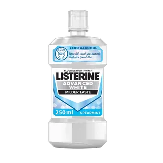Listerine, Advanced White Mouthwash Removes Tough Stains Milder Taste Spearmint Flavour, 250ml