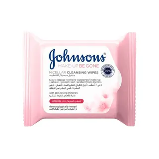 Johnson's Make-Up Be Gone 5-in-1 Refreshing Cleansing Wipes, 25 Pieces