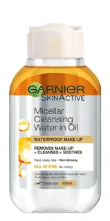 Garnier Skin Active Waterproof Non-Greasy All In One Micellar Cleansing Water In Oil for All Skin Types, 100ml