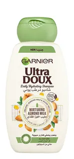 Garnier Ultra Doux Daily Hydrating & Nurturing Shampoo with Organic Almond Milk & Agave Nectar for All Hair Types, 400ml