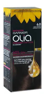 Garnier Olia Permanent Hair Color with Natural Flower Oils Light Brown 6.0, 1 Pack