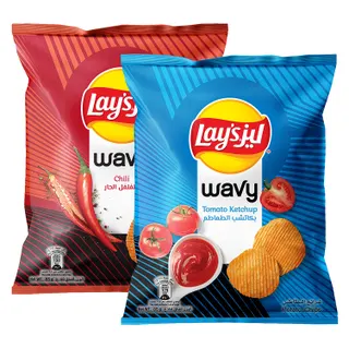 Lay's Wavy Chili Tomato Ketchup Potato Chips, 85g
