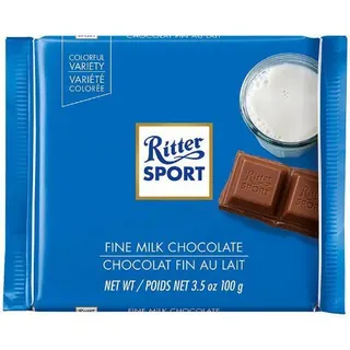 Ritter Sport Fine Milk Chocolate, 100g
