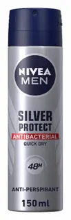 NIVEA Men Silver Protect 48H Antibacterial & Antiperspirant Deodorant Spray, 150ml