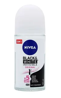 NIVEA 5in1 Black & White Invisible 48H Antiperspirant Roll-On Deodorant for Women, 50ml
