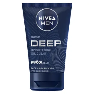 Nivea Deep Active Charcoal Face & Beard Cleanser Face Wash for Men, 100ml